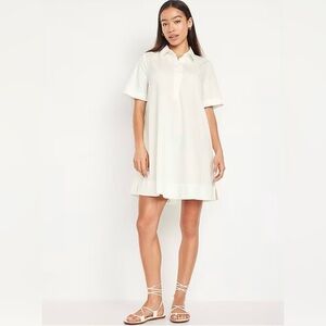 Old Navy Petite Mini Shirt Dress in Magnolia White
